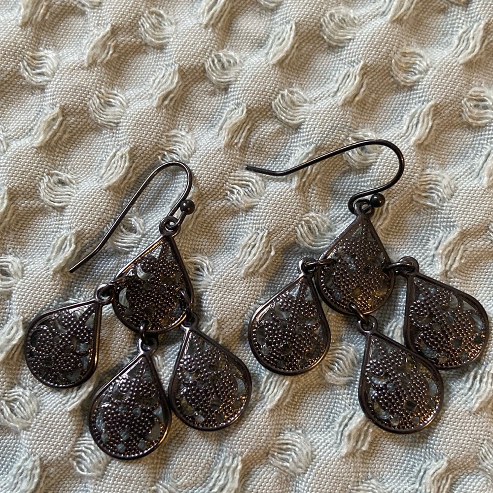 Gunmetal Black Earrings